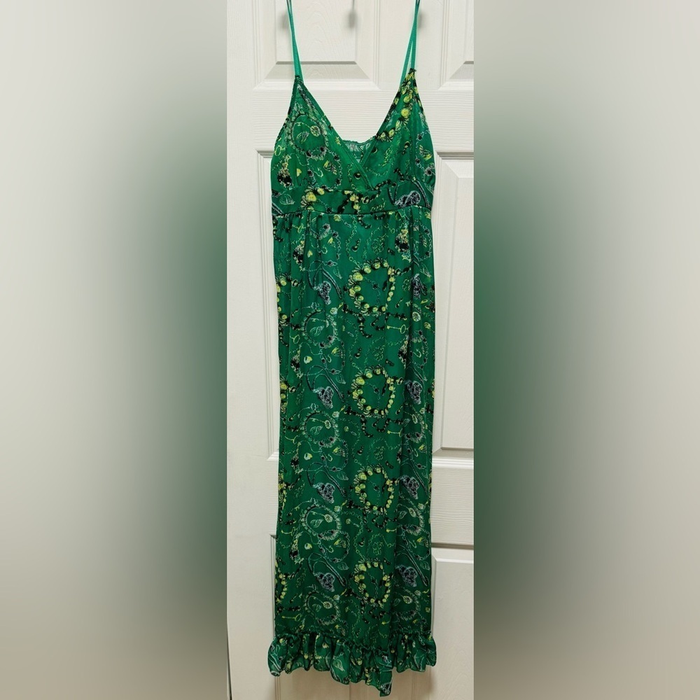 Women Bohemian Floral Print Empire Waist Spaghetti Strap Long Maxi Summer dress